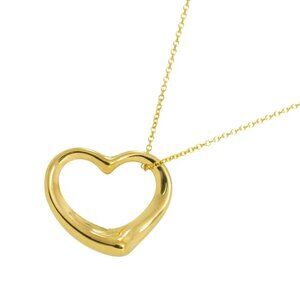 TIFFANY Co. Open Heart Necklace 18K Yellow Gold 750 90288318